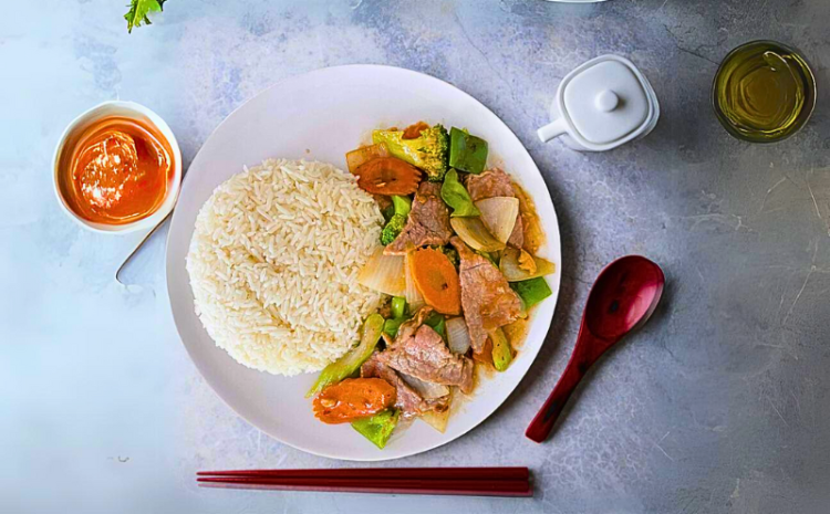BEEF & VEGETABLES STIR FRY WITH BLACK BEAN SAUCE